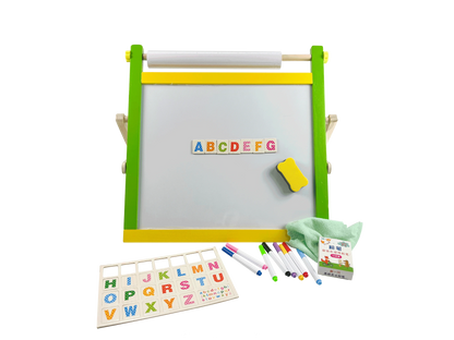 Children's Double-Sided Magnetic Drawing Board Multi-Function Number Letter Wooden Writing Board Small Blackboard for Graffiti