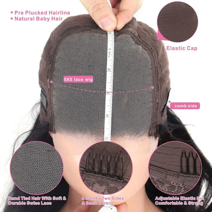 5x5 Raw Indian HD Wig  Human Hair Lace Front ,Glueless Full Lace Front Wigs, Brazilian Deep Curly Body Wave Wig for Black Women