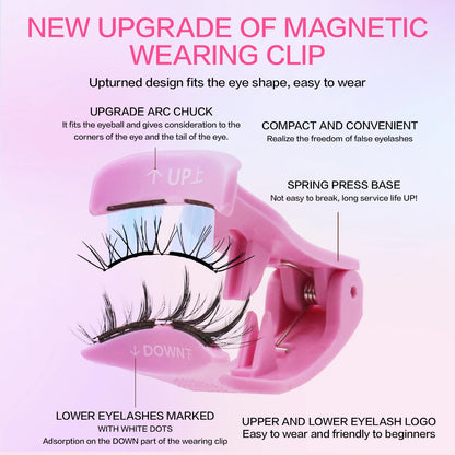Saft Magnetic Eyelash Kit Hypoallergenic & Waterproof Vegan Magnetic Lashes with Eyeliner Reusable Easy to Apply for Beginners