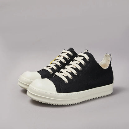 Designer Style Men's Canvas Shoes Couples Retro Low-top Board Shoes Hip Hop Sneakers Black