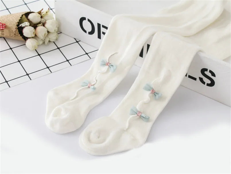 0-3Yrs Newborn baby girls pantyhose velvet ribbon bowknot design kids leggings for girls clothes toddler baby stocking children