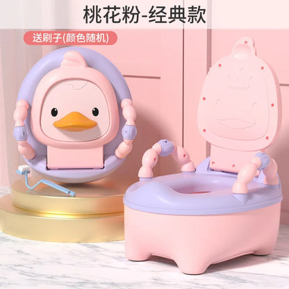 Oversized Yellow Duck Folding Toilet Seat Kids Training Anti-Splash Potty Basin Portable Cartoon Patterned Baby Plastic Children