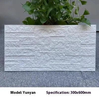 High - Durability Foshan 300X600 White Concave Enamel Cultural Stone Tiles for Villa Exterior Walls and Courtyard Walls