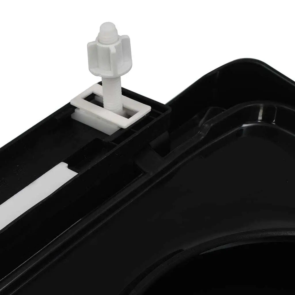 W2B VidaXL Quick-Release Elongated Toilet Seat Cover Soft-Close Design with UF Plastic Black for Bathroom