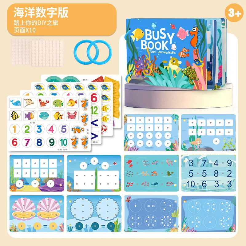 Montessori Educational Toys Preschool Kindergarten Learning Busy Book Sticker Activities for Kids Picture Books XH XHCP-241105