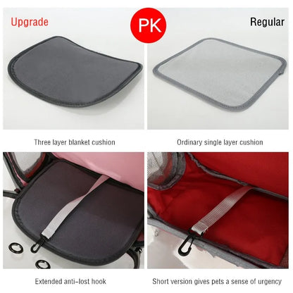 Portable Breathable Oxford Polyester Zipper Transparent Outside Cat Bag Pet Backpack Carrier for Cats