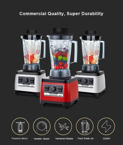 BioloMix【7 Years Warranty】BPA Free Heavy Duty Commercial Grade Blender Professional Mixer Juicer Ice Smoothies Peak 2200W