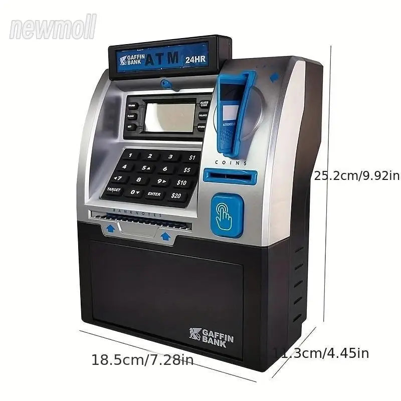 Interactive Plastic ATM Piggy Bank for Children Fun Real ATM Features Engaging Monetary Learning Game for Kids
