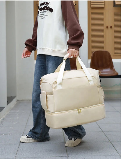 Custom LOGO Travel Luggage Bag With Shoes Compartment Sport Gym Duffel Bag Large Capacity Weekender Travel Handbag