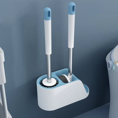 Hot Sale Household Wall Mounted Toilet Cleaning Brushes and Plunger Set No-drilling  for Bathroom