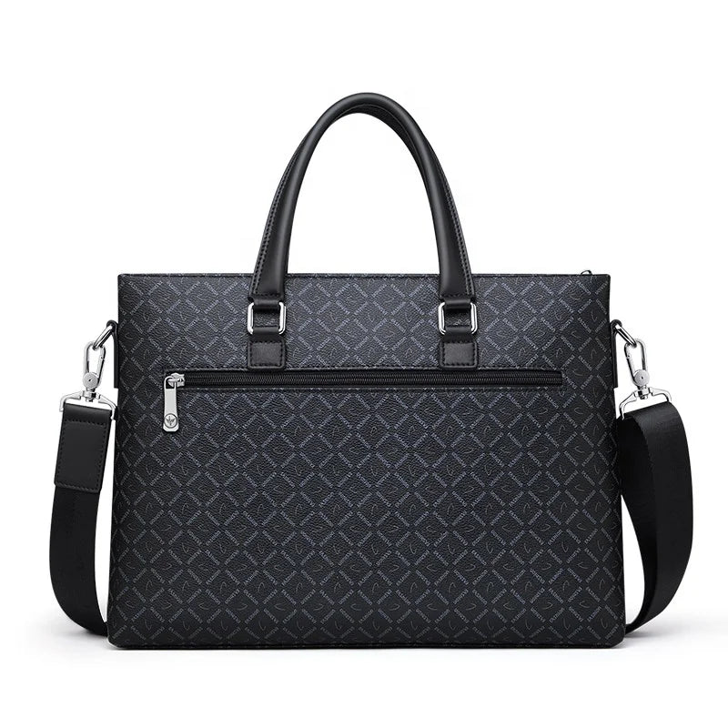 Business Men Office Bag Casual Men Briefcase Leather Laptop Bags Luxury 14 Inch Laptop PVC Briefcase Bag