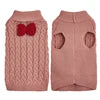 Classic Luxury Knitted Pet Dog Sweater Plain Pure Color with Cute Bow Knot 8 Animal Pattern Colors for Winter Season