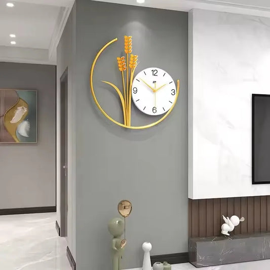 40cm Large Dropshipping New 2025 Modern Luxury Wall Hanging Decorative Wooden Watch Clock Home House Decor Living Room Quartz
