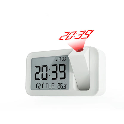 Digital Alarm Clock LCD Display Adjustable Brightness Projector Clock with Temperature Sensor for Kid Elderly