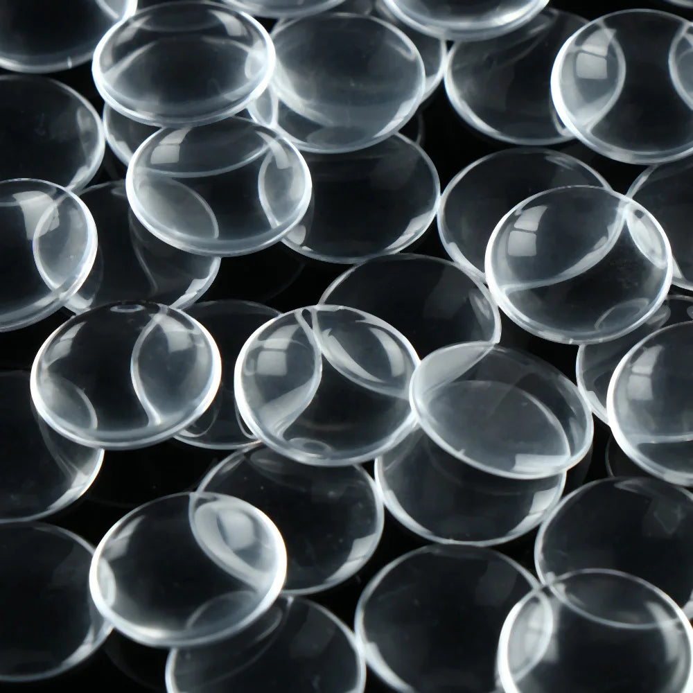 50Pcs 14mm Round Glass Eye Chips Transparent Doll Eye Patch DIY Scrapbooking Crafts Doll Eyeballs Accessories