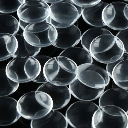 50Pcs 14mm Round Glass Eye Chips Transparent Doll Eye Patch DIY Scrapbooking Crafts Doll Eyeballs Accessories