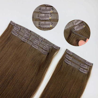Fasimei Wholesale Double Drawn Virgin Hair Wholesale Raw Cuticle Aligned Human Hair Products PU Seamless Clip in Hair Extensions