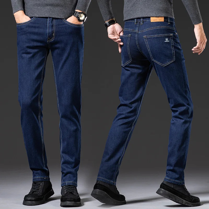 Herren-Jeans 2022 Großhandel Hochwertige Retro-Jeans in Schwarz für Herren, gewaschen, locker geschnitten, mit elastischem Bund