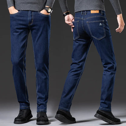 Herren-Jeans 2022 Großhandel Hochwertige Retro-Jeans in Schwarz für Herren, gewaschen, locker geschnitten, mit elastischem Bund