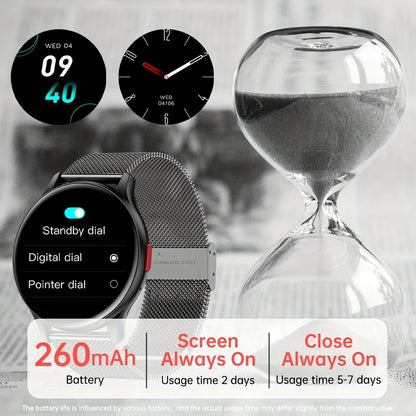 Men's Smartwatch with Call Function,1. 43''Large HD AMOLED Screen,100+Sports Modes, DIY Watch Face, Fitness Tracker,USB Charging