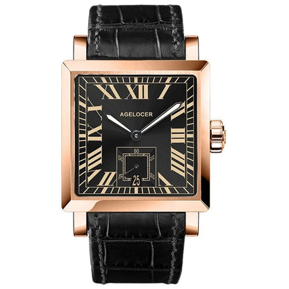AGELOCER Original Codex Watch Men's Luxury square Business Formal Automatic Mechanical Watch Birthday Gift for Men