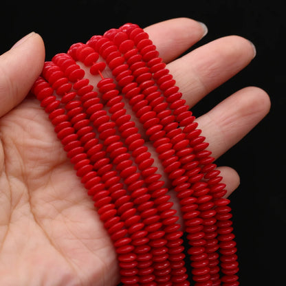 Natural Red Coral Beads Cylindrical Loose Coral Beads for Jewelry Making DIY Bracelet Necklace Accessories Size 3x3mm