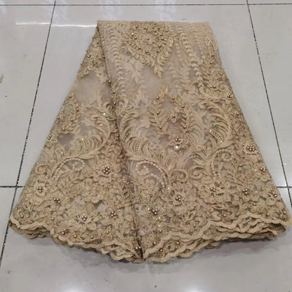 White African Lace Fabric 2025 Embroidered Nigerian Lace Fabric High Quality Cord lace French Tulle Fabric Wedding L-W006A