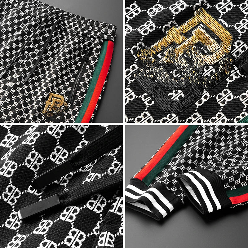 Casual Stretch Cotton Men's Clothing Fleece Printing Pants for Men's Pants