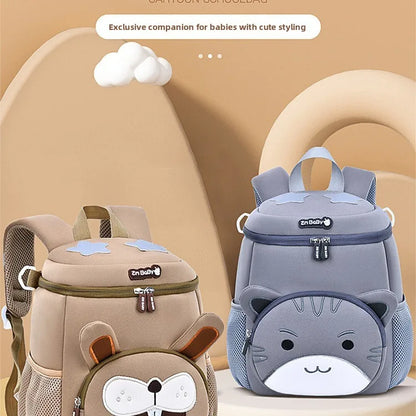 Lightweight Double Shoulder Backpack for Boys Sesame Cartoon Design Kindergarten New Year Gift Mini Diving Material School Bag