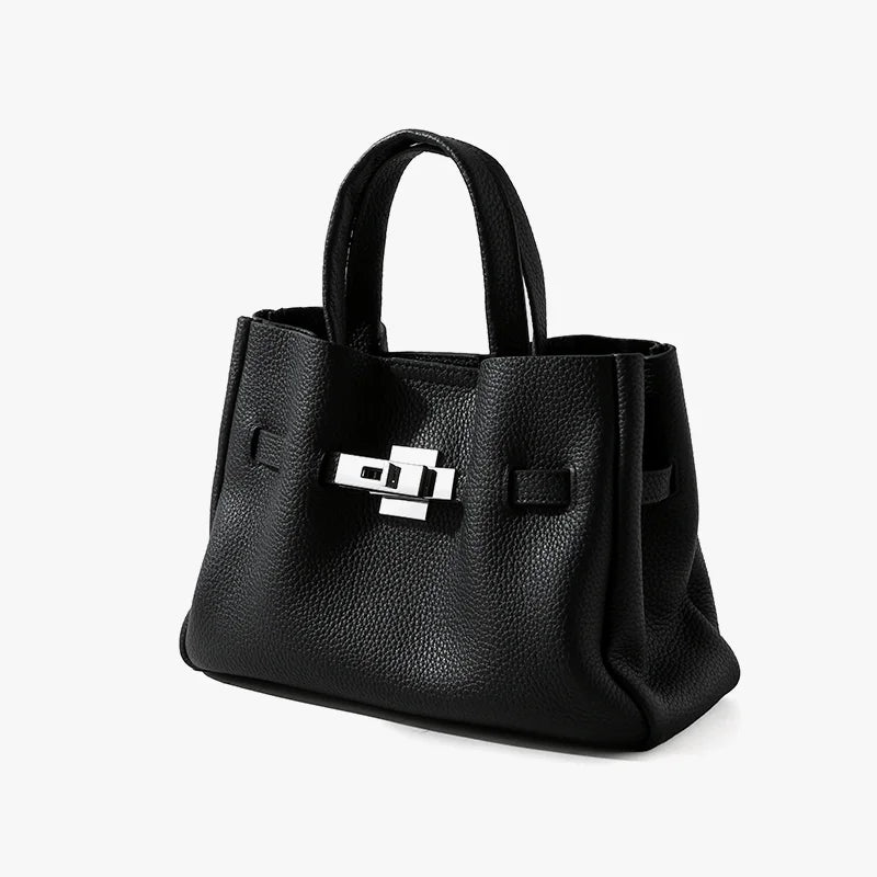 Quiet Luxury Genuine Leather Handbag for Women Pebbled Leather Totes Sac a Main Cuir Veritable Business Trip Ladies Bag Custom