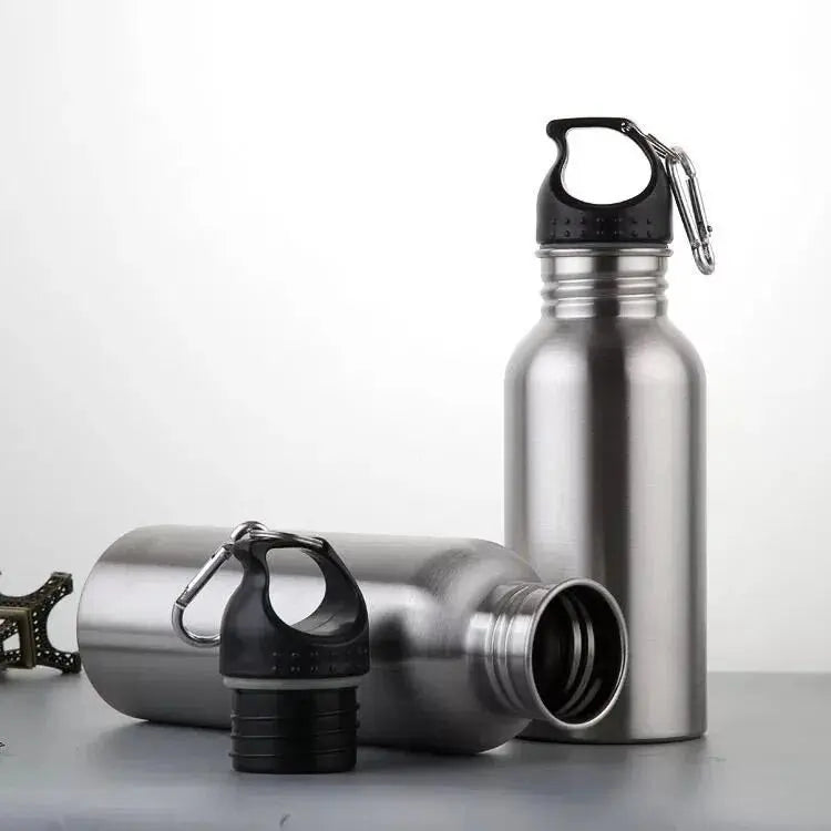 Silver Sports Water Bottles Portable Light Water Bottles Large Capacity Outdoor Kettle Bottle