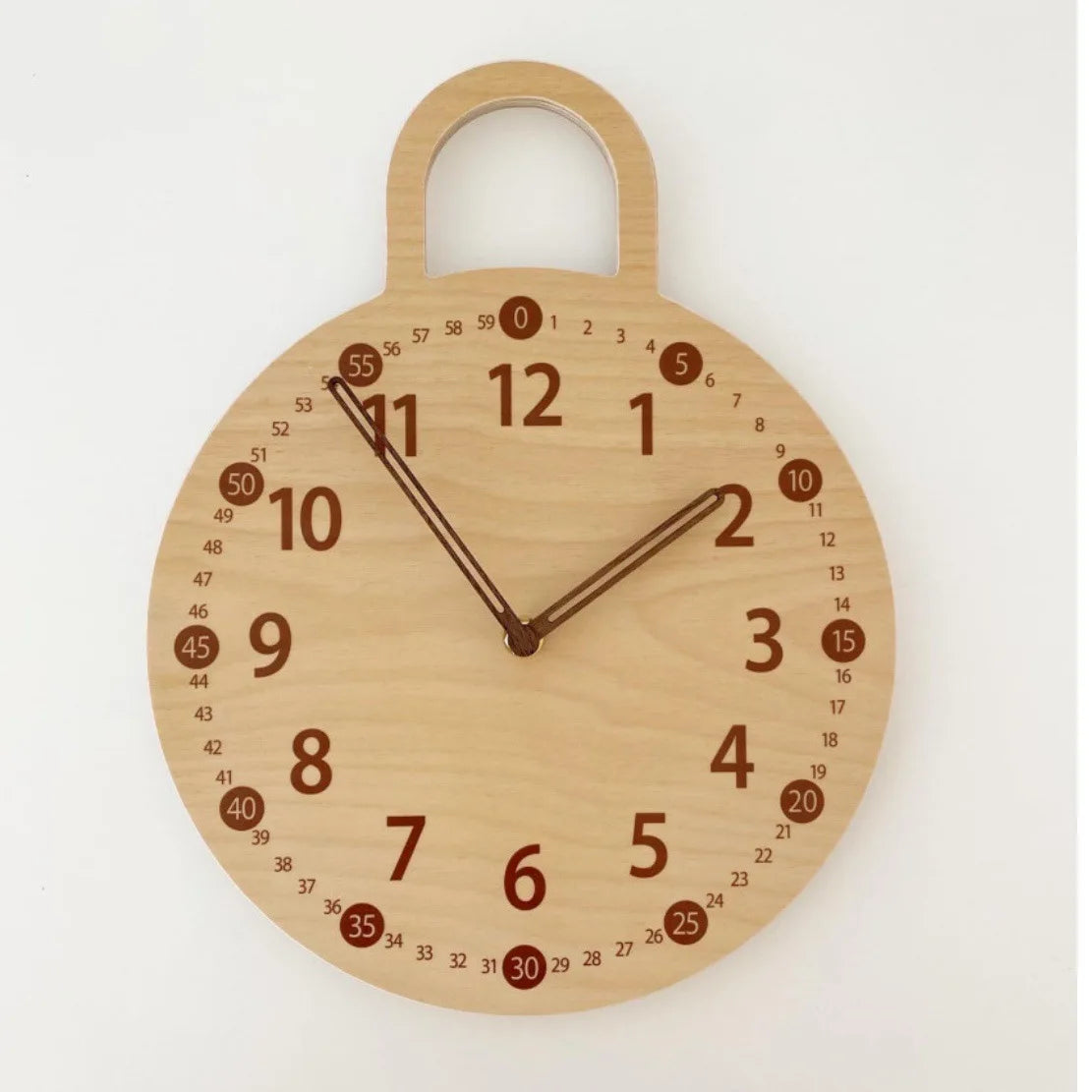 Wooden Silent Wall Clock Home Silent Wall Clock Children's Math Toy Silent Silent Eco-friendly Toy