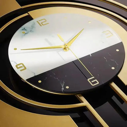 45CM High Gloss Glass Metal Home Decor Living Room Wall Clock Modern Silent Hanging Quartz Watch for Sale Dropshipping DDP