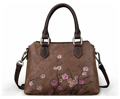 China Factory Wholesale Genuine Leather Handbags for Women Custom Bags Good Quality Embossed Pattern-for Summer Autumn Winter