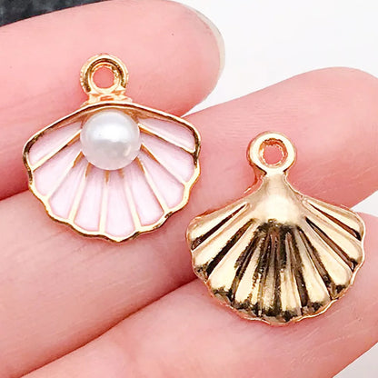 Hot Sale Natural Crafts Alloy Ocean Starfish Conch Seashell Enamel for DIY Nautical Jewelry Making Home Decoration