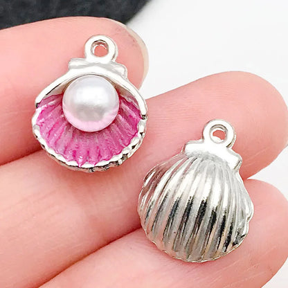 Hot Sale Natural Crafts Alloy Ocean Starfish Conch Seashell Enamel for DIY Nautical Jewelry Making Home Decoration