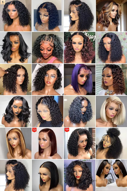 4x4 5x5 HD Lace Front Brazilian Hair Wig Glueless Bone Straight Short Bob Raw Brazilian Cuticle Alignment Double Drawn Hair