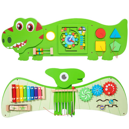 Early Education Wood Set for Kindergarten Dinosaur Puzzle Wall Teaching Aids Science Area Music Enlightenment Educational Toys
