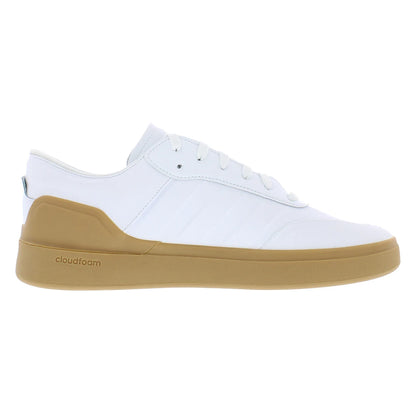 For Men's Court Revival Lace-up Solid Sneakers Cloud White Gum Fashionable Height Increasing EVA Insole Walking Shoes