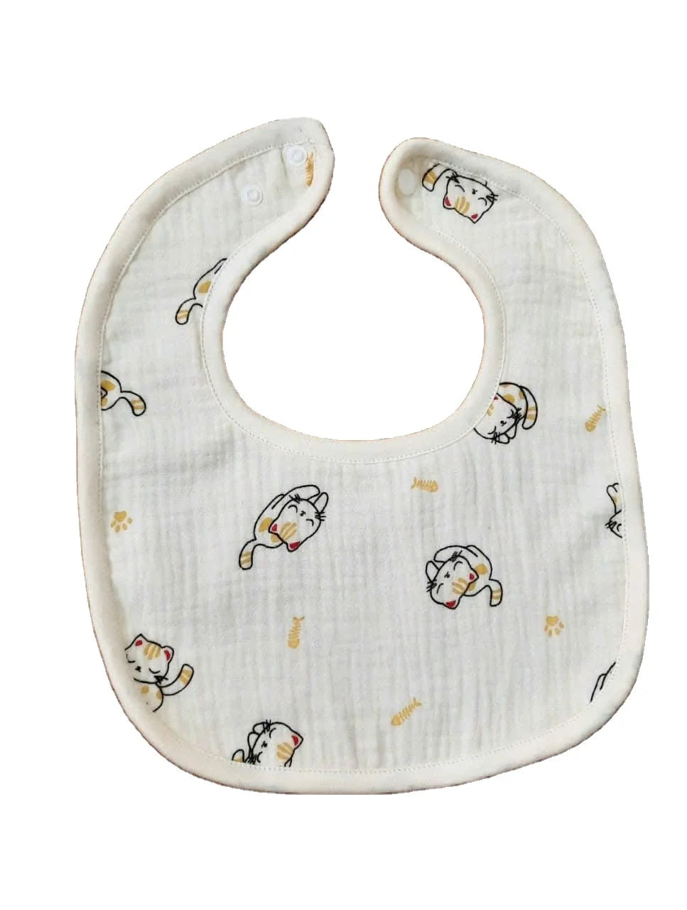 Custom Newborn Baby Bib Flower Shaped Muslin Cotton Double Layer Ultra Soft Absorbent Foldable Snap Button 0-12 Months
