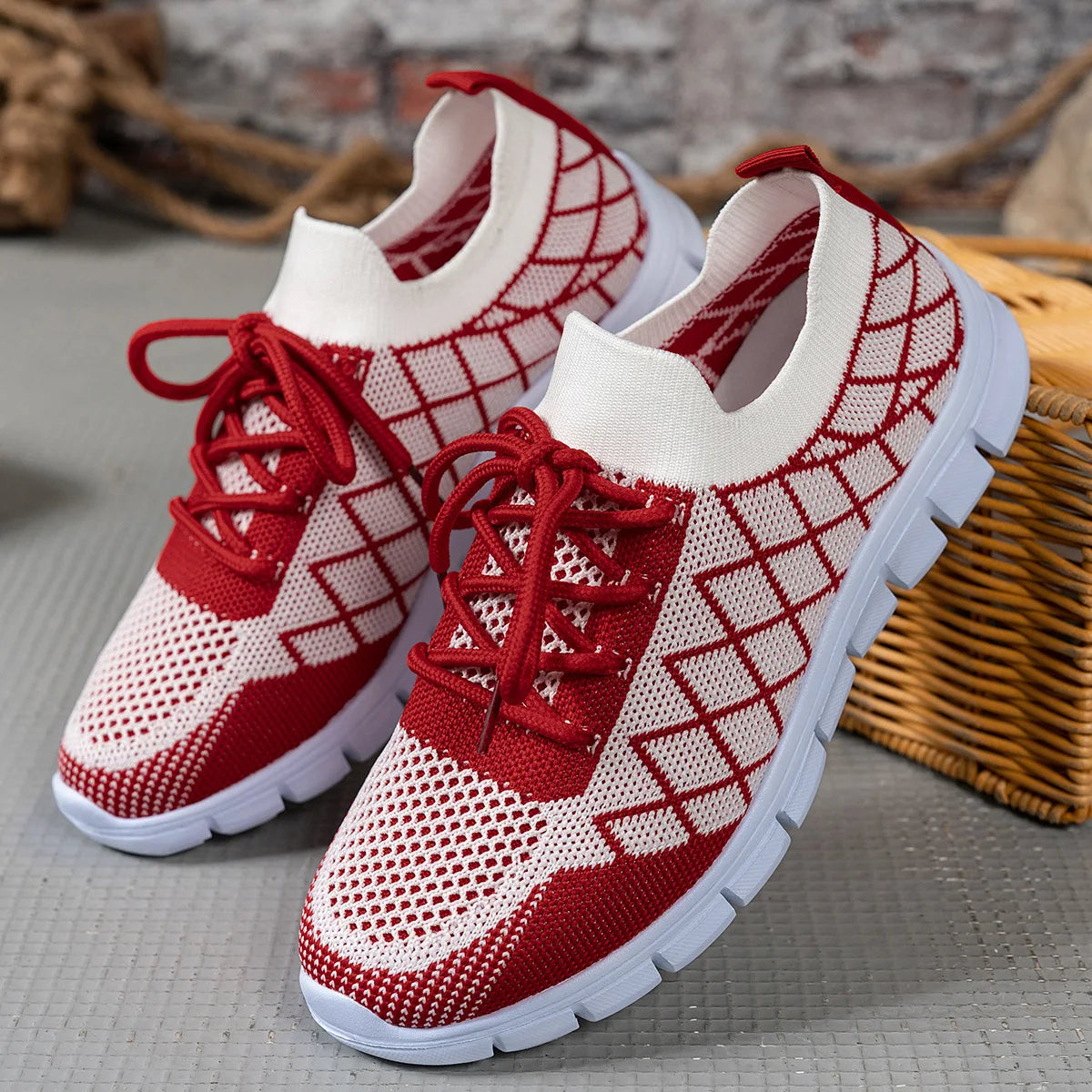 2026 NEW KJ Women's Sneakers Breathable Mesh Casual Sports Shoes New Thick Sole Travel Shoes with Cushioning Lightweight