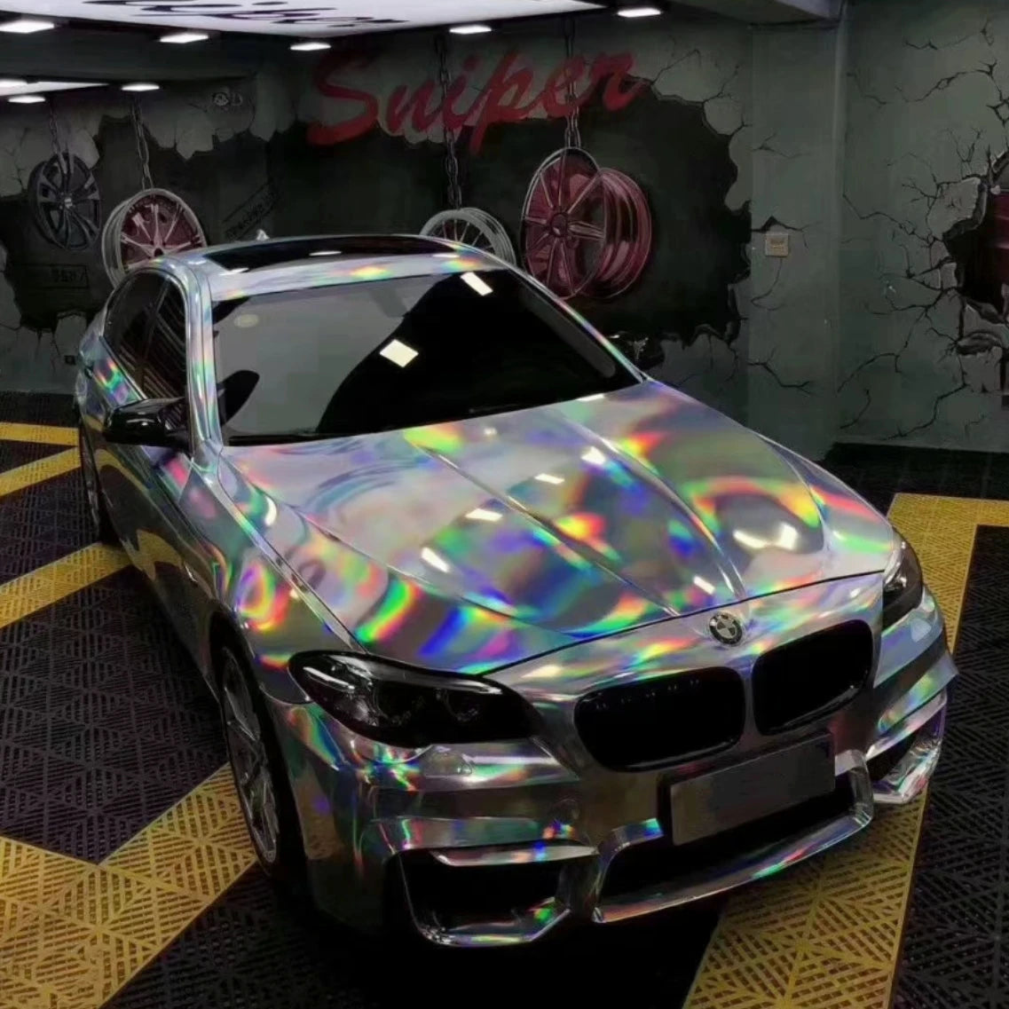 PET Chrome Holographic Laser Vinyl Car Body  Decoration Film  Car Wrapping Vinyl
