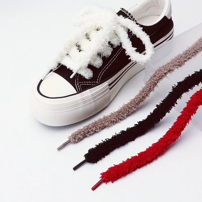 New 1cm Wide Round Plush Shoelace Sneakers Flat Shoes Casual Shoelaces 80cm/100cm/120cm/140cm/160cm Shoes Accessories