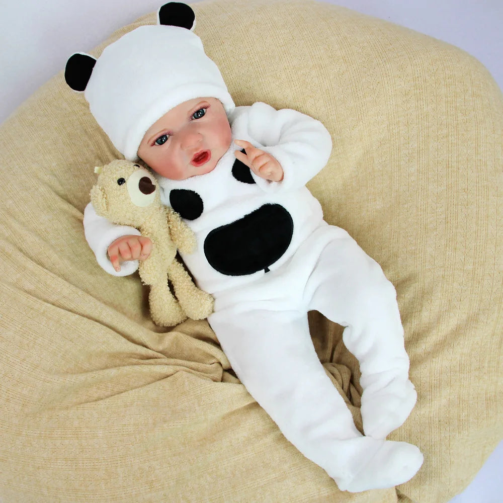 55cm Reborn Baby Doll Pure Hand-Painted Visible Veins Vinyl Soft Toy Gift DIY Toy Unisex