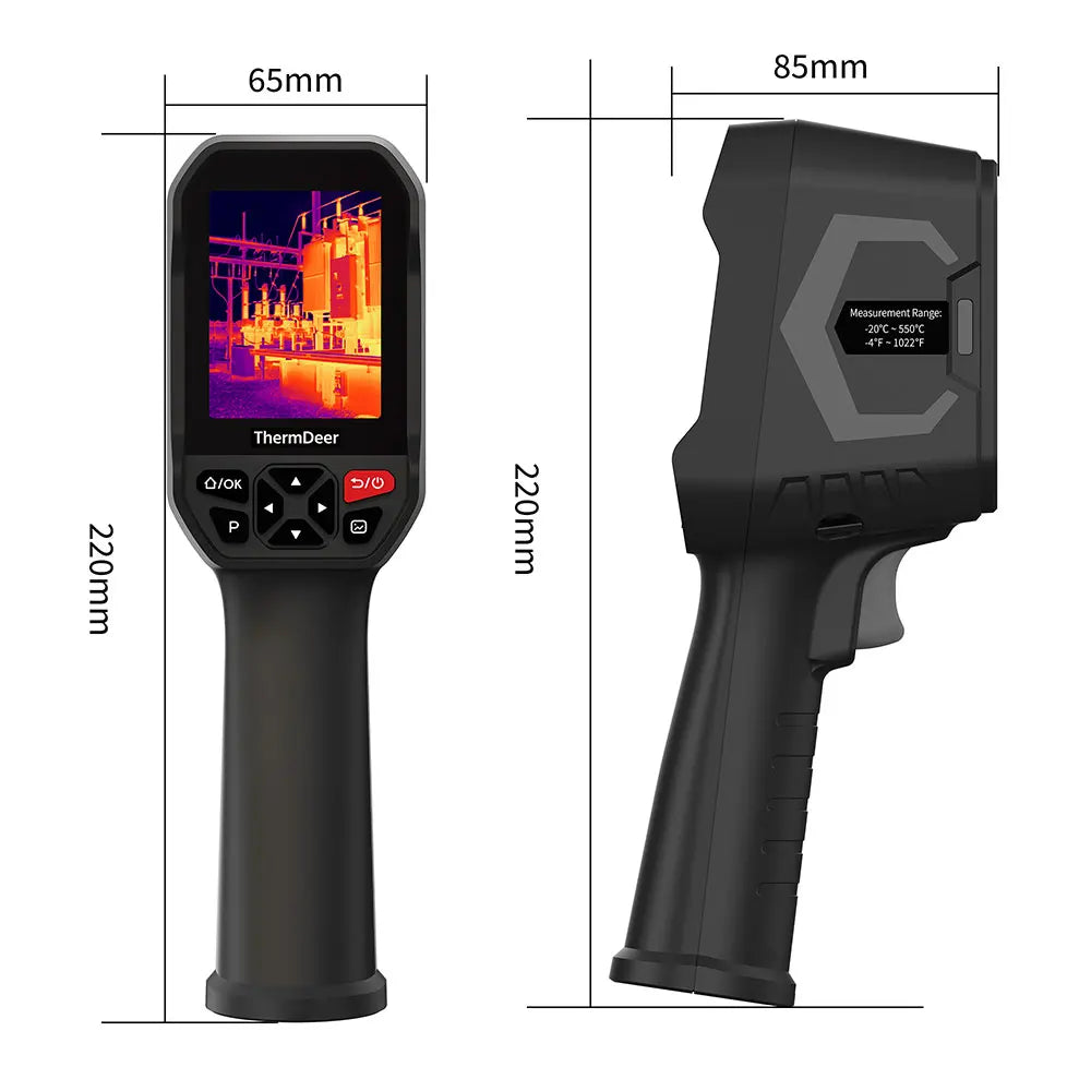 2.8 Inch Handheld Thermal Imaging 25HZ Refresh -20℃~550℃  Rechargeable  Thermal Camera