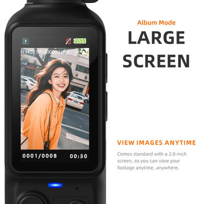 CE FCC Rohs DJ01 HD 360° Rotating All Around Shooting Action & Sports Camera with Fill Light Support Max 128GB Memory Action Cam