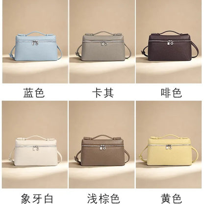 Signature Chic Lunch Bag Versatile Single-Shoulder Pu Cosmetic Bag Women Niche Elegant Crossbody Box Purse Zipper Small