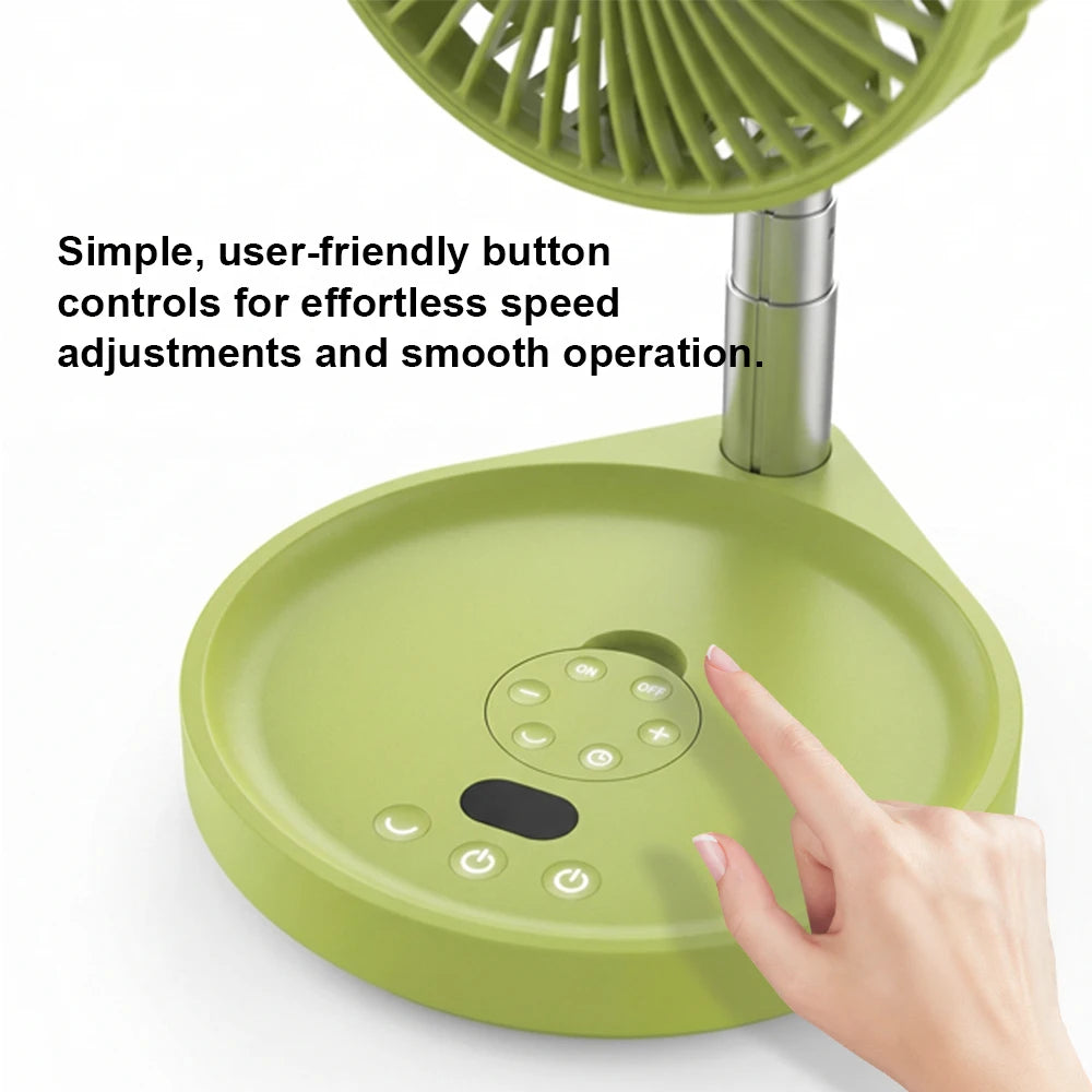 Electric Rechargeable Foldable Camping Fan with Remote Control, LED Lights, and Brushless Motor - Ideal for Outdoor & Hotel Use