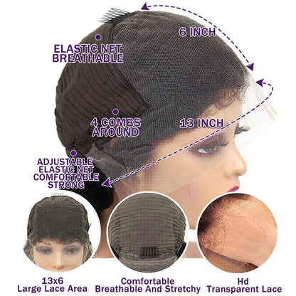 Raw Indian Hair HD Lace Front Wig Virgin Cuticle Aligned Glueless Full Lace Human Hair Wig Lace Frontal Wigs for Black Women