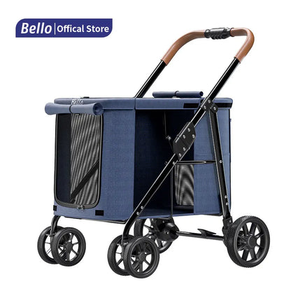 (Ready to Ship) Manufacture Pet Product Large Pet Dog and Cat Stroller with One-Hand Easy Fold Trolley